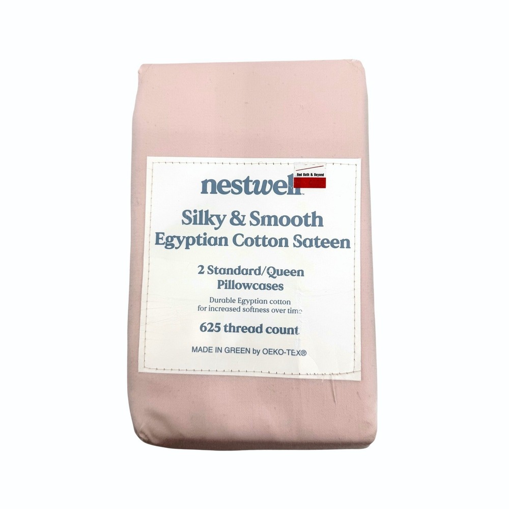 Nestwell Silky Smooth Egyptian Cotton 625 Thread Ct Standard Queen Pillowcases